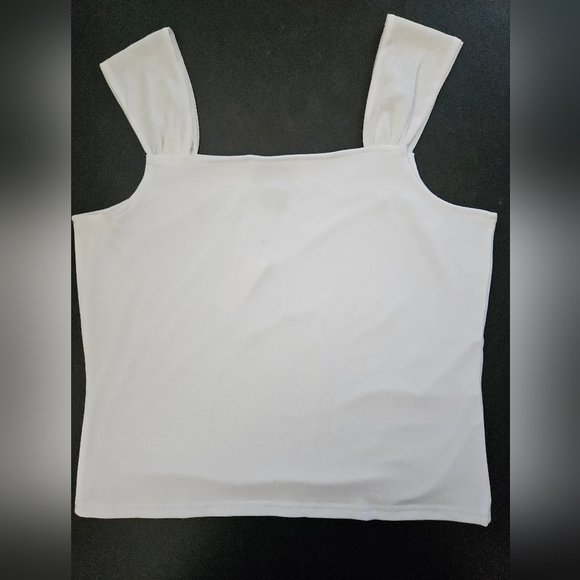 NWT - Imagio - Sheer Straps -  Lined Body - White Tank Top Jersey - Size XL - Picture 4 of 6